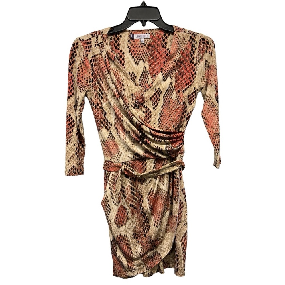 Jennifer Lopez Dress Women’s Size XS Tan Pink Black